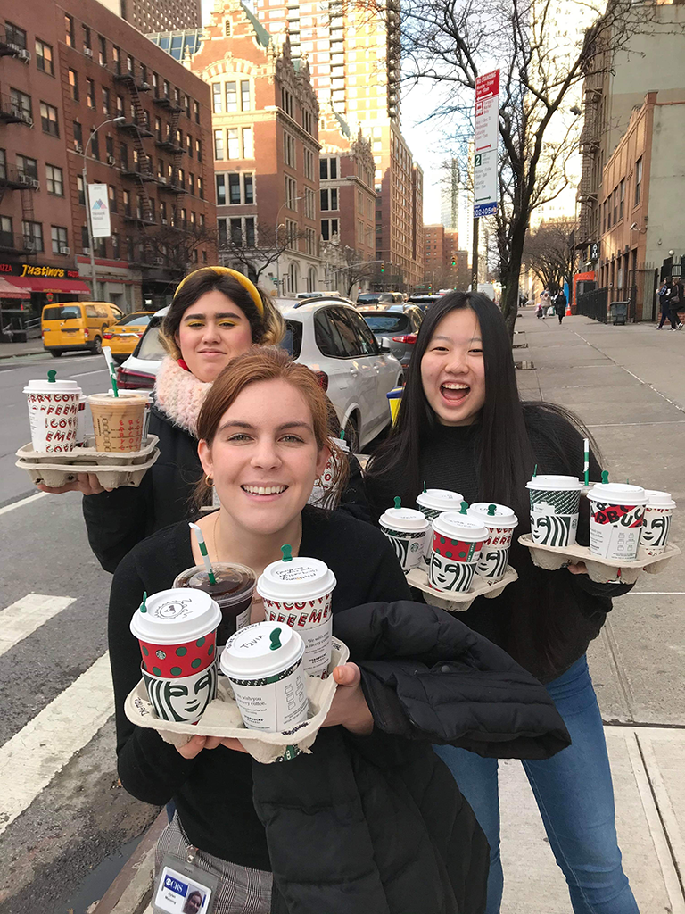 Interns on a coffee run