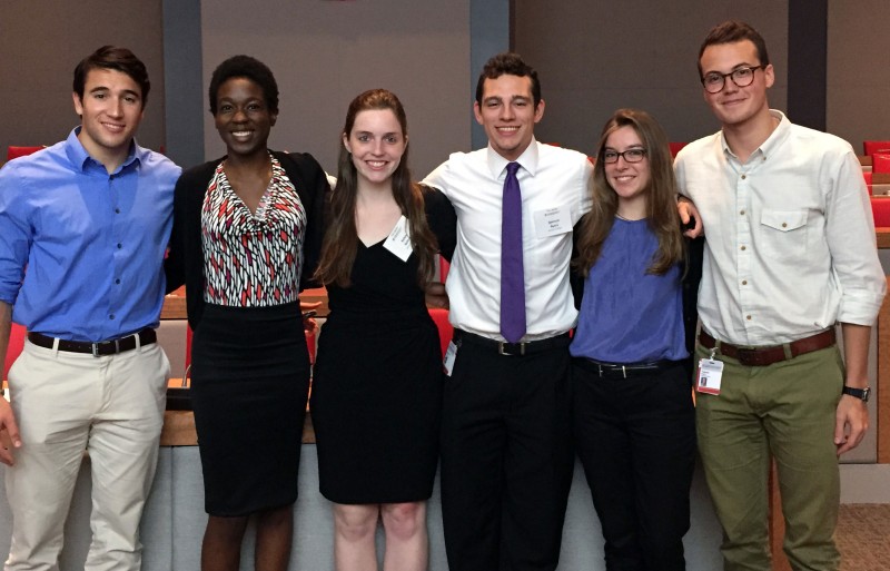 Pictured from left to right: Jason Cinti, Kenyatta Viel, Robin Belton, Spencer Byers,  Eliana McCann Smith and Trevor Manz.