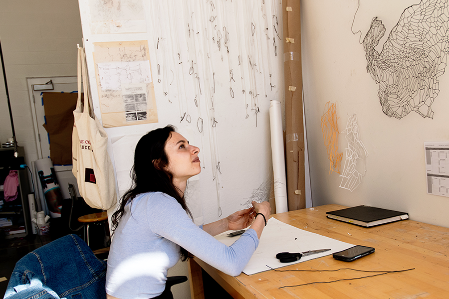 Rosa at her studio desk